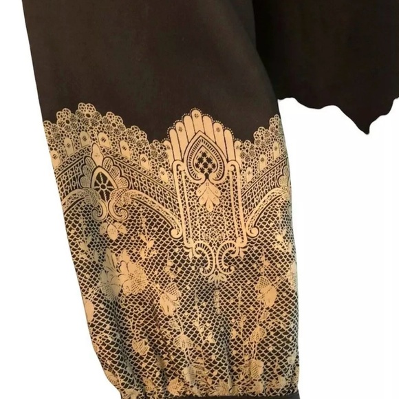 Vintage Valentino Boutique Black Long Sleeve Blouse And Skirt Set Pleated Size 8 - Picture 10 of 11